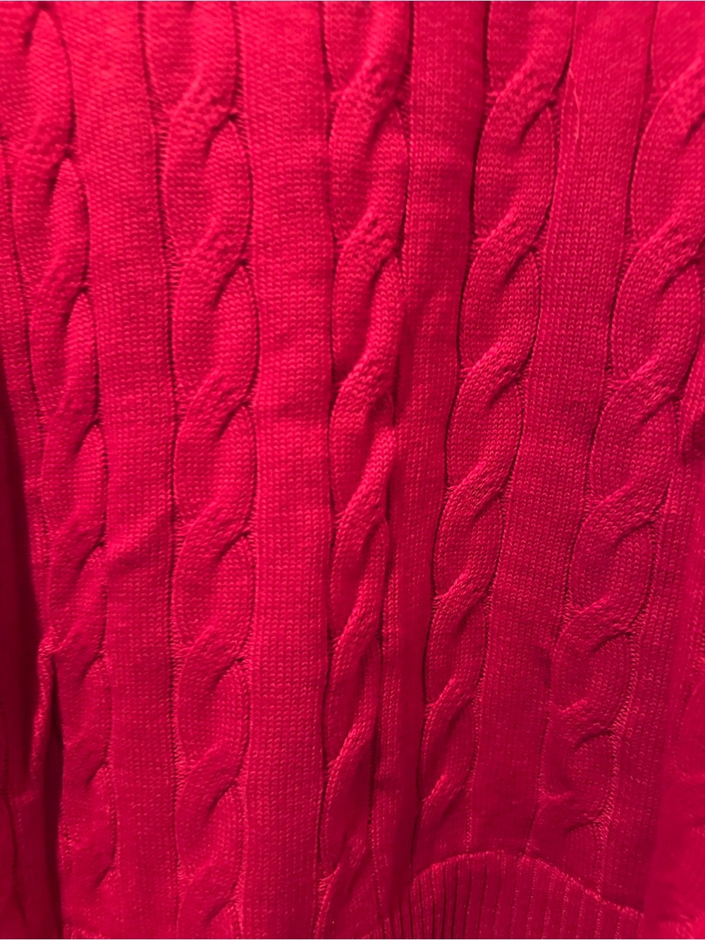NWT d&Co Adaptive Red Cable Knit Layered Hem Sweater Medium - Picture 7 of 7